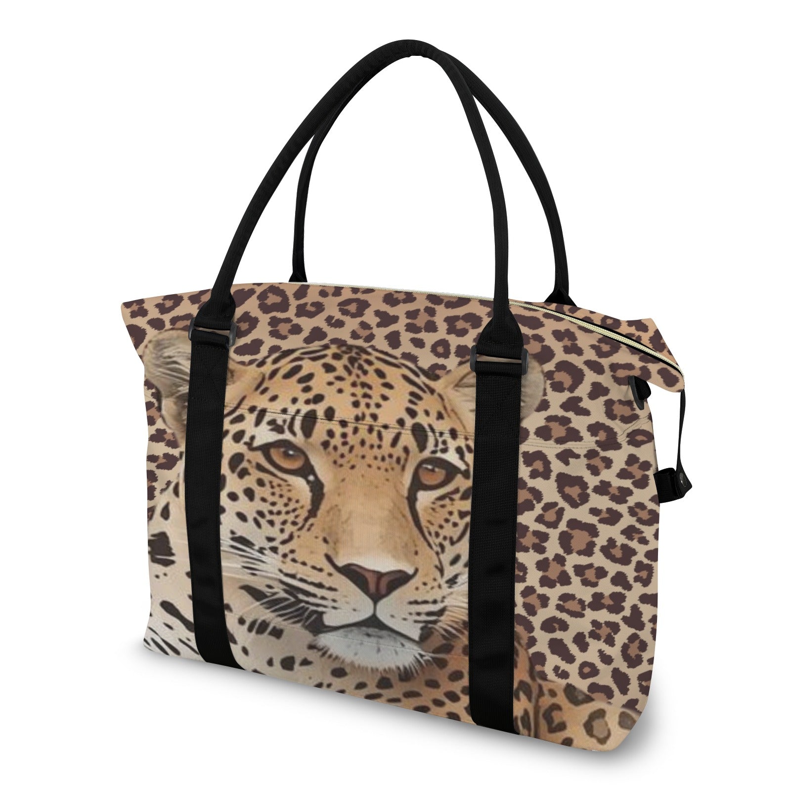 Leopard Lore - Large Travel Bag - with Trolley Sleeve - Back Alley Exclusive
