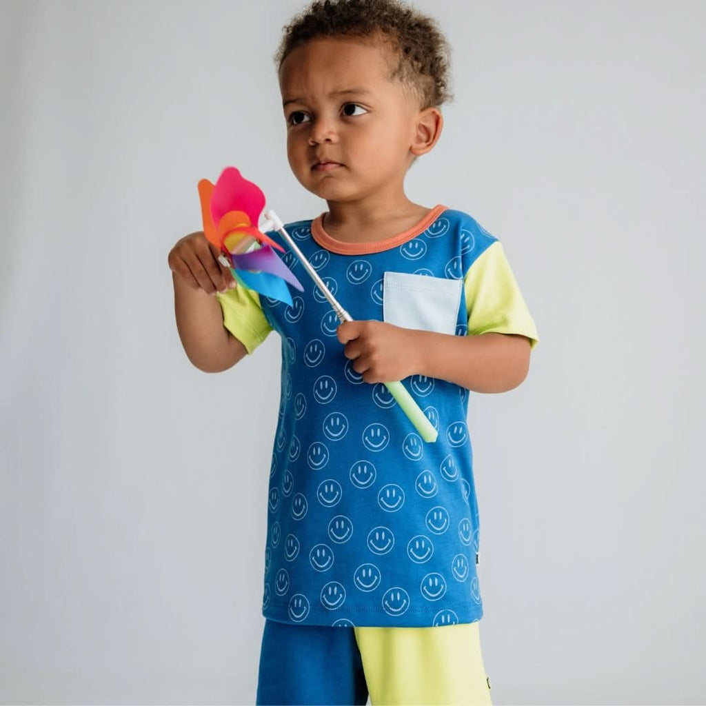 Baby/Kids' Bamboo Pocket T-Shirt | Rainbow Stripe