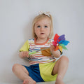 Baby/Kids' Bamboo Pocket T-Shirt | Rainbow Stripe