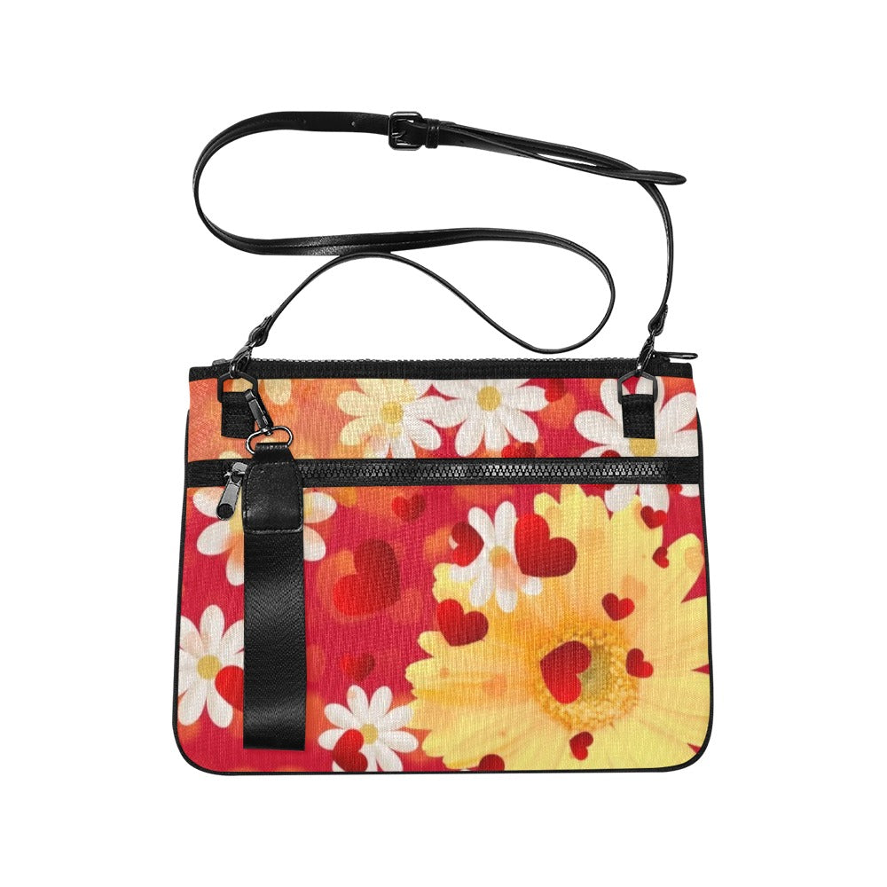 Hearts and Daisies Slim Clutch Bag — Back Alley Exclusive