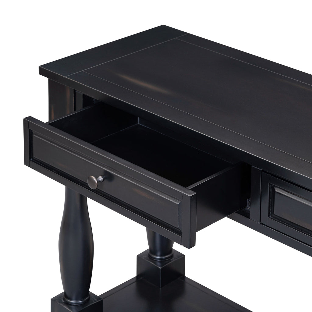 63" Console Table with Drawers and Shelf - Espresso