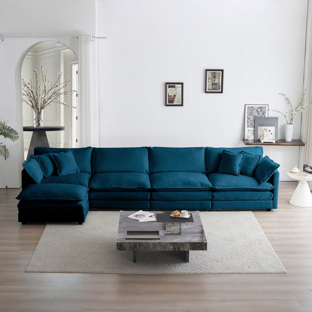 Modular Sectional Sofa for Living Room, U Shaped 5 Seater with Ottoman