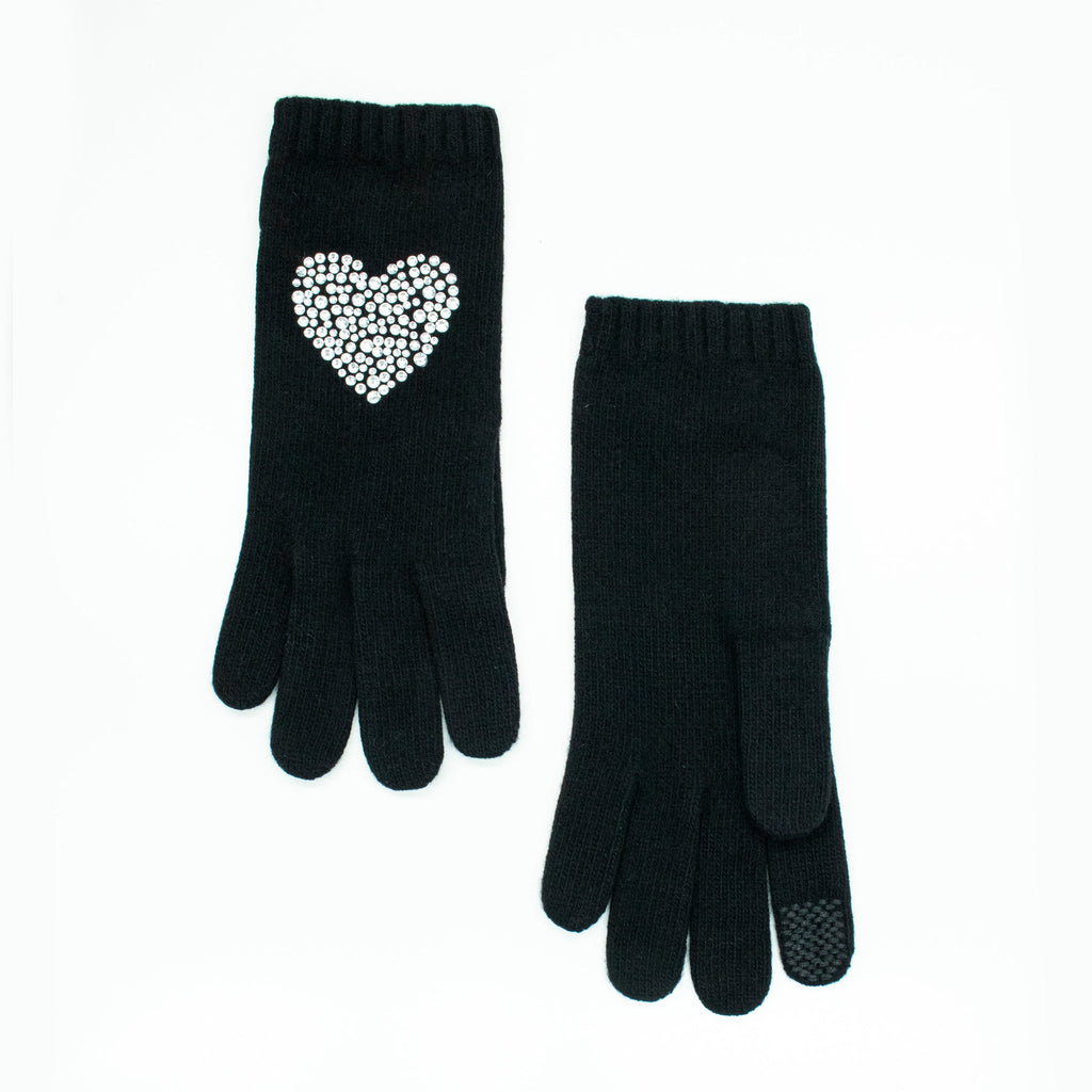 CASHMERE GLOVES WITH CRYSTAL STONES