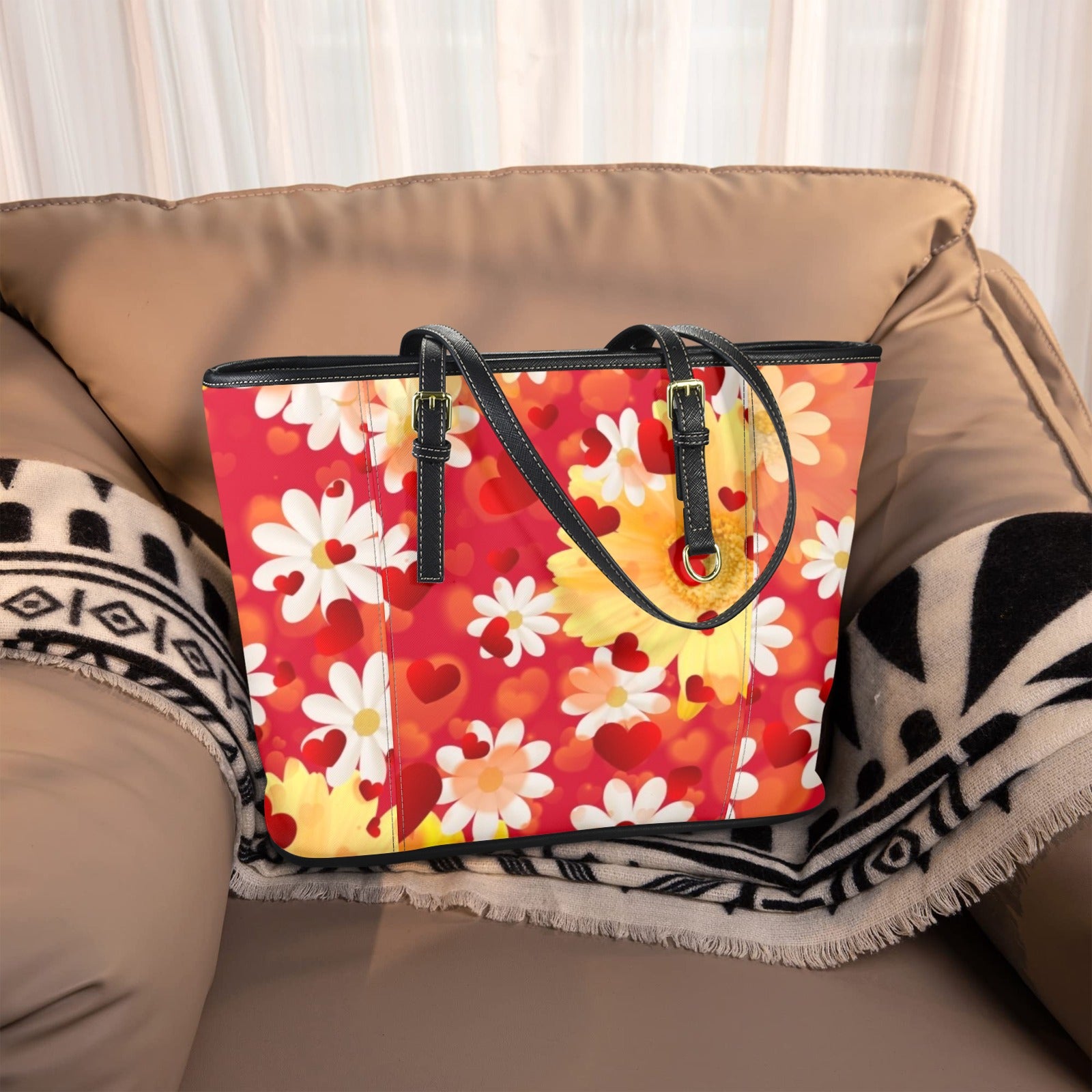 Hearts and Daisies Small Tote Bag - Design Exclusive to Back Alley