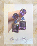 Sparkling-Purple-Rectangular-Zirconia-Drop-Earrings-