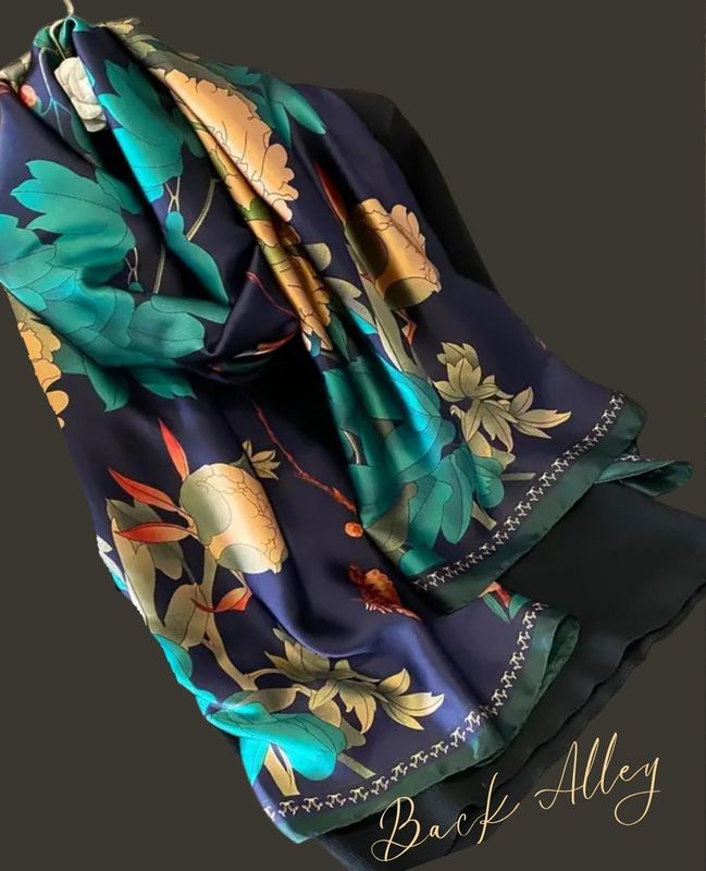 Polychrome Floral Scarf Fashion Accessory