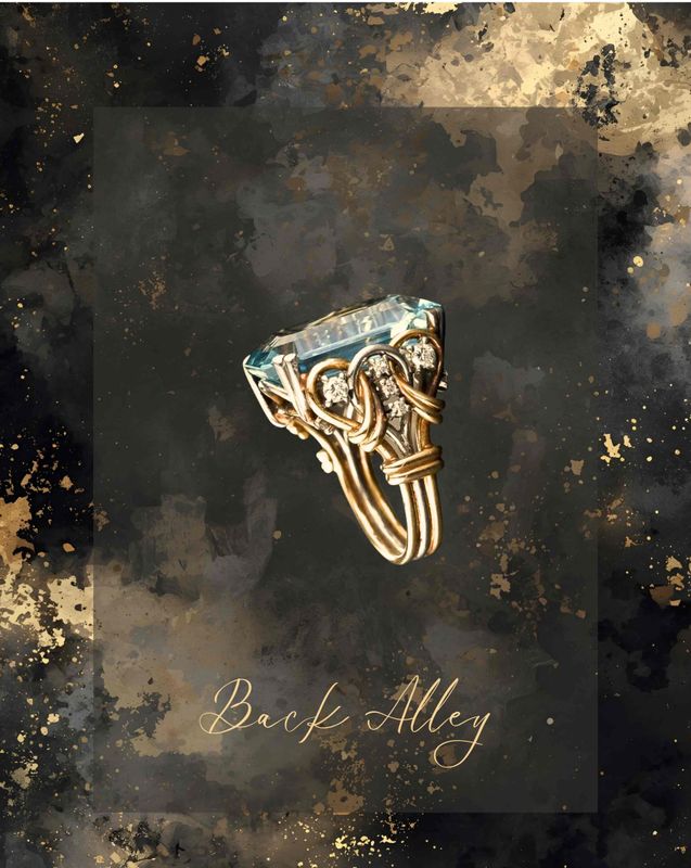 18K-Gold-Plated-Princess-Cut-Simulated-Blue-Topaz-and-Cubic-Zirconia-Ring-