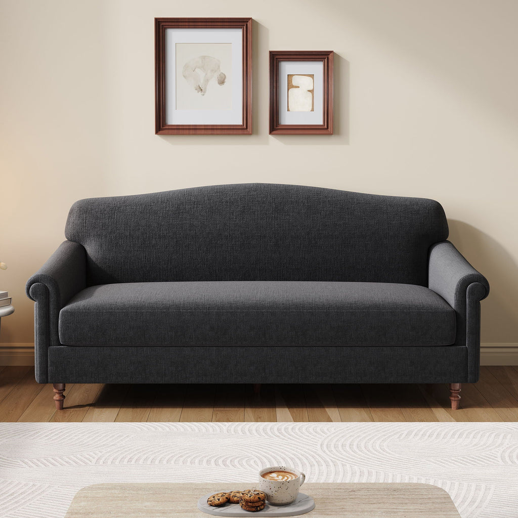 Loveseat Sofa 2 Seater Couch with Rolled Arms - Gray or Dark Gray