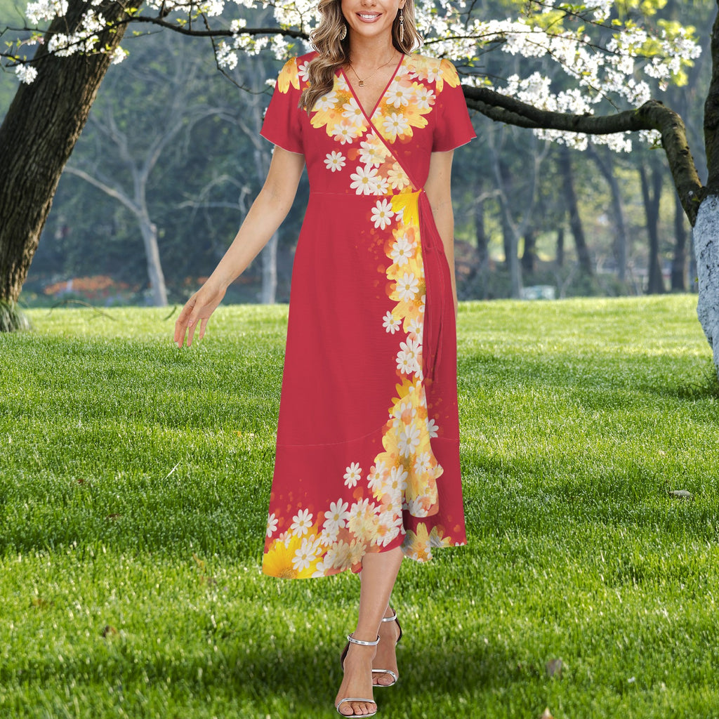Hearts And Daisies - Design Exclusive to Back Alley - Dress with Ruffle Hem