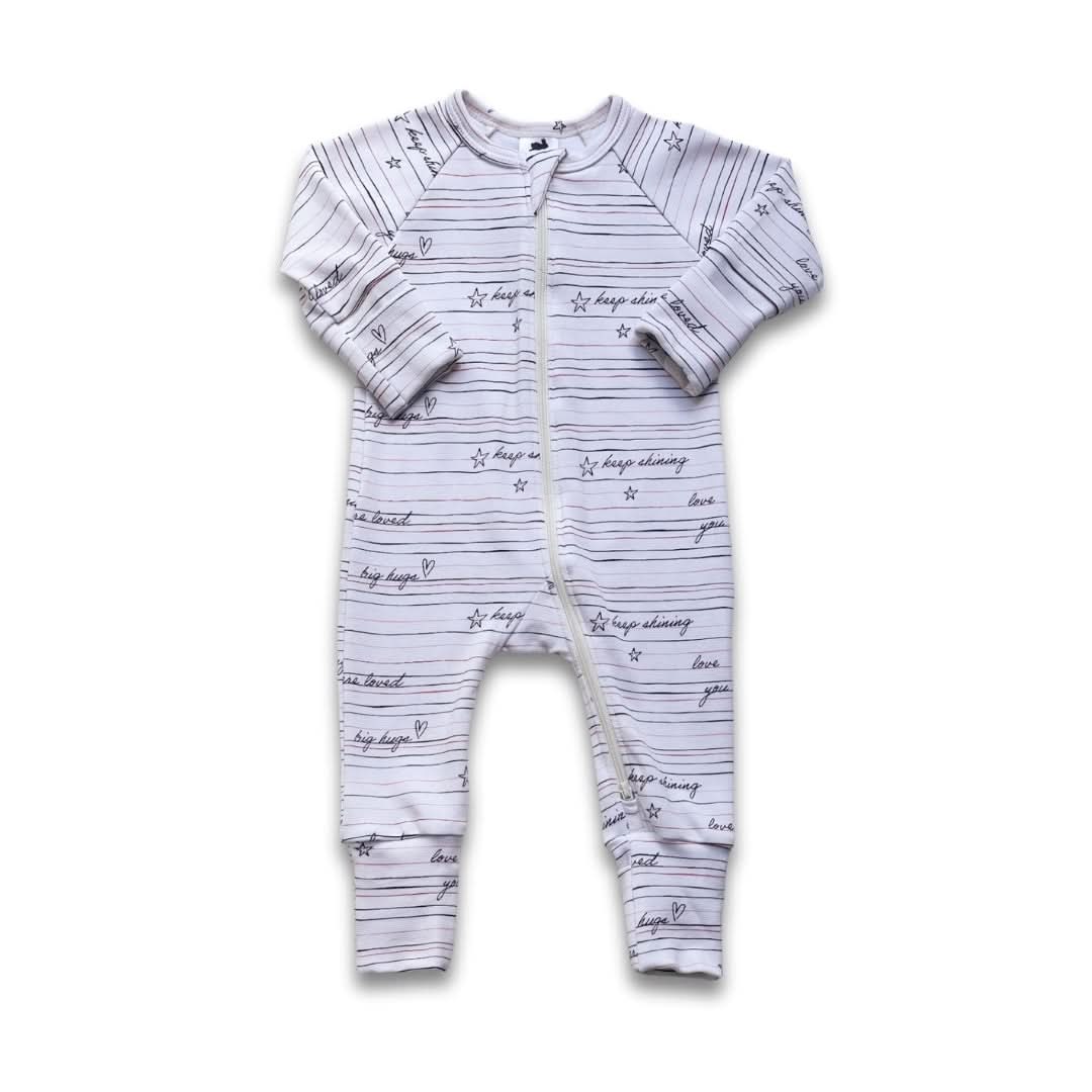 Bamboo Baby Zipper Footed Bodysuit | Love Story