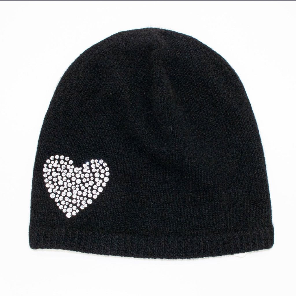 CASHMERE HAT WITH CRYSTAL STONES