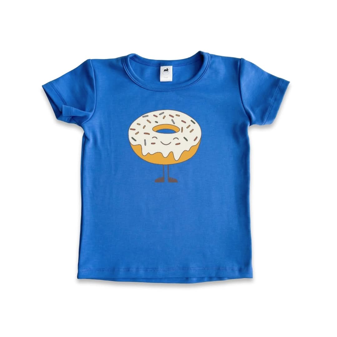 Baby/Kids Graphic Bamboo T-Shirt | Confetti Joy Donut On Classic Blue