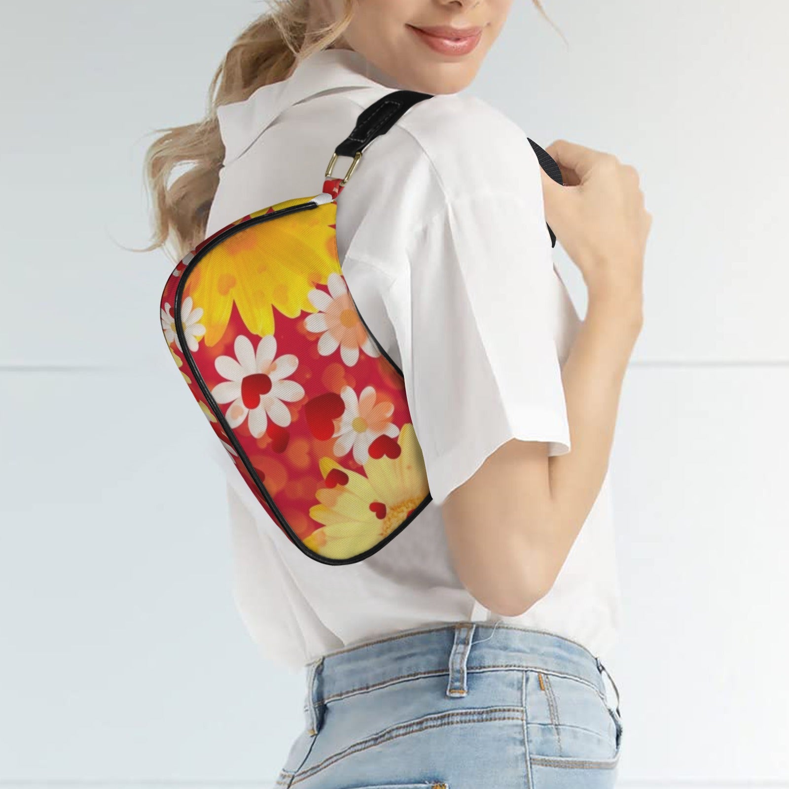 Hearts and Daisies Hobo Bag - Design Exclusive to Back Alley