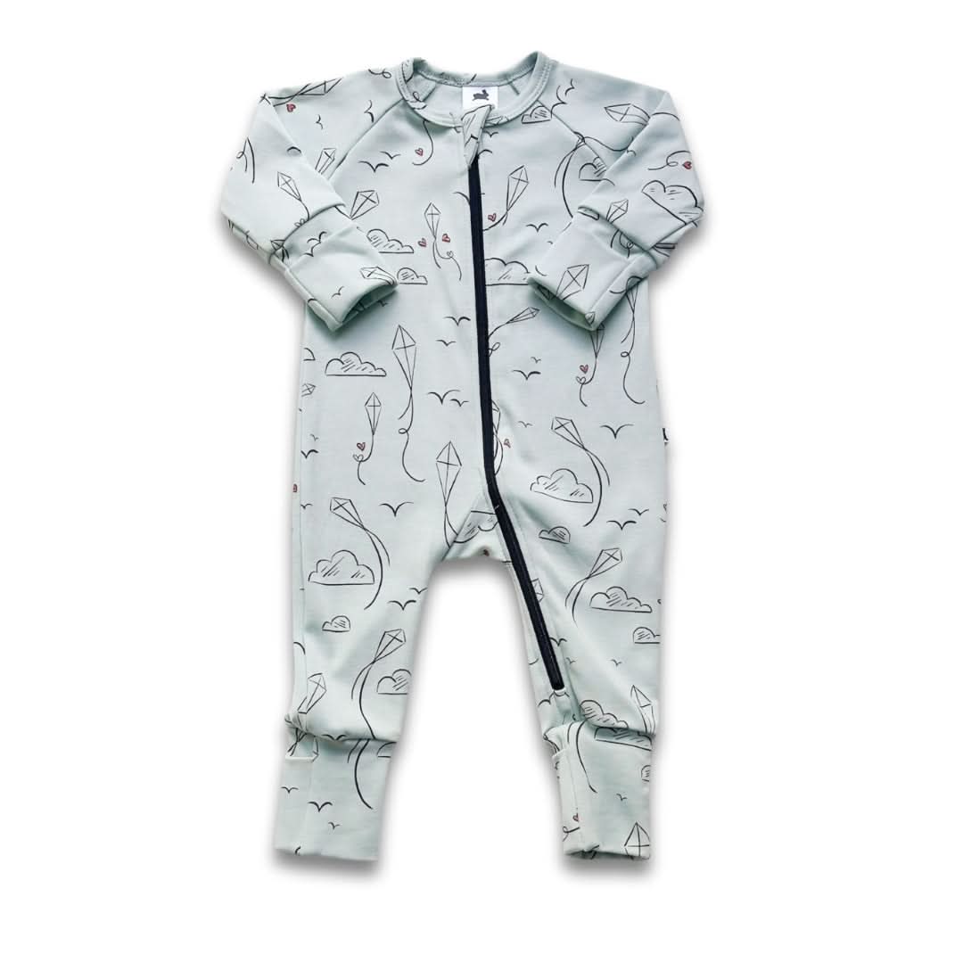 Bamboo Baby Zipper Footed Bodysuit | Kite Dreams