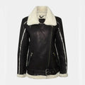 Women’s Black Oversized Shearling Leather Jacket