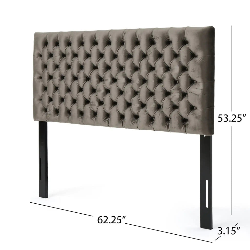 Annecy Contemporary Upholstered Headboard with Diamond Tufting and Adjustable Height - Queen
