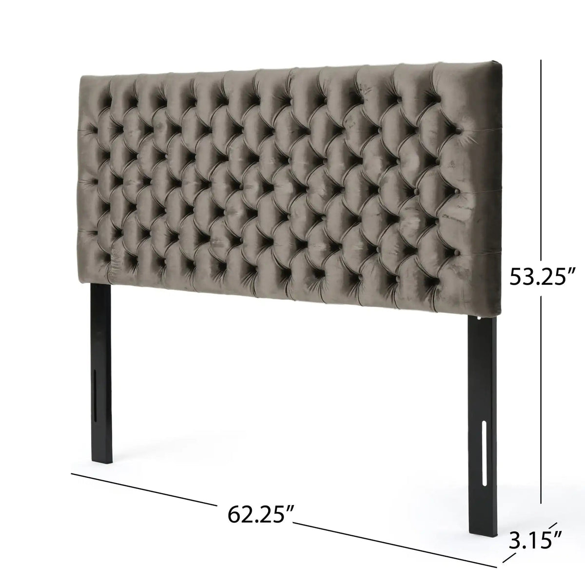 Annecy Contemporary Upholstered Headboard with Diamond Tufting and Adjustable Height - Queen