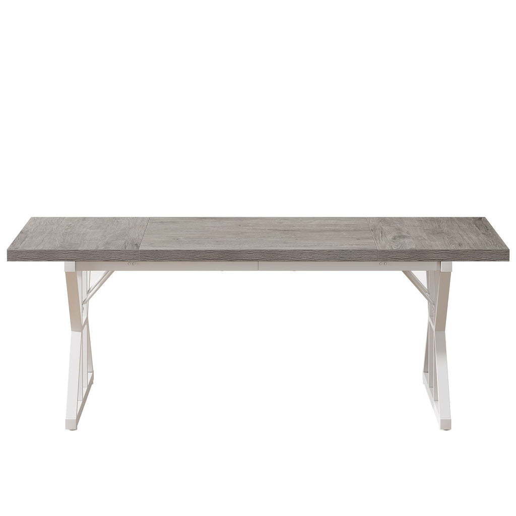 Rectangular Dining Table With X Trestle Metal Legs