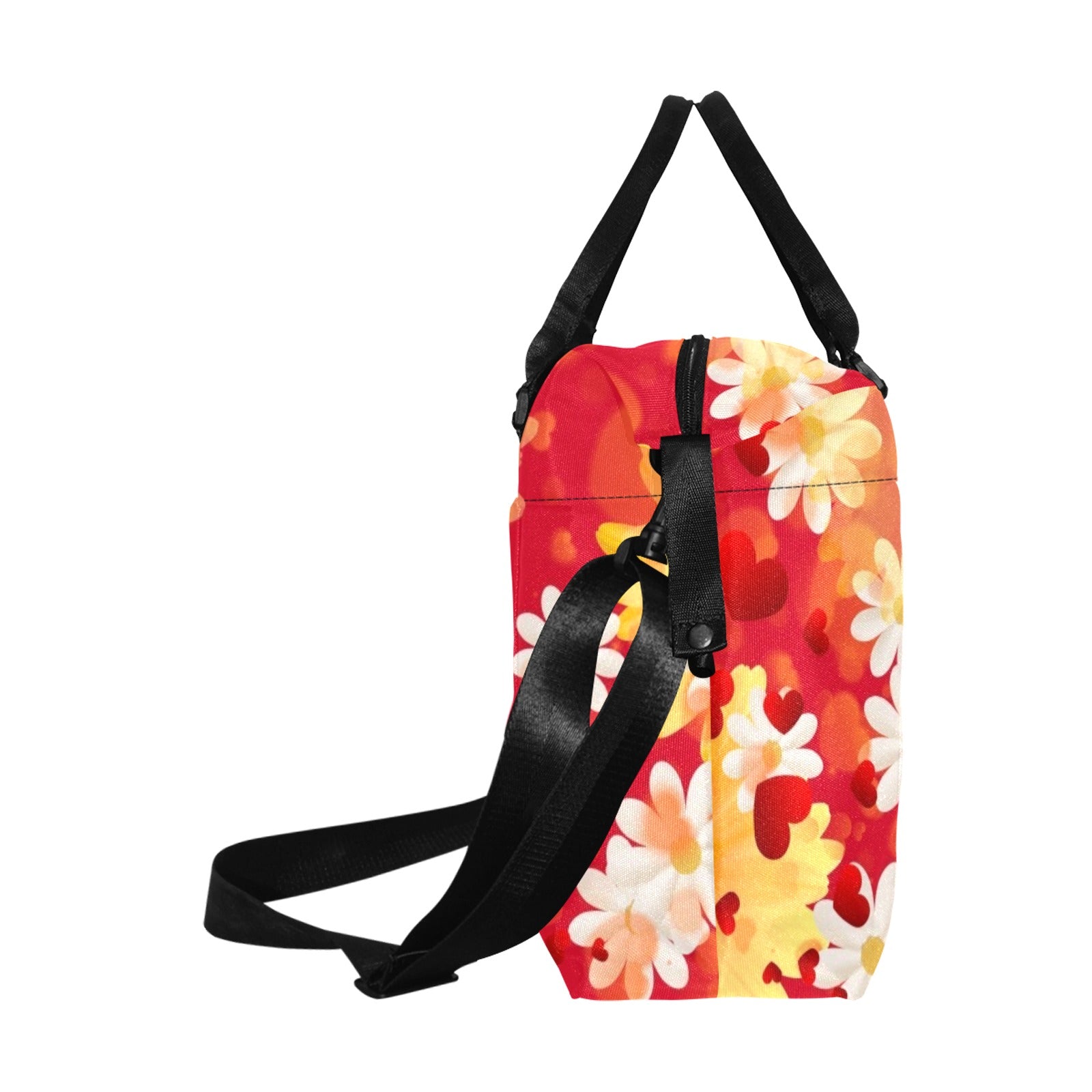 Hearts and Daisies Smaller Duffle Travel Bag — Back Alley Exclusive