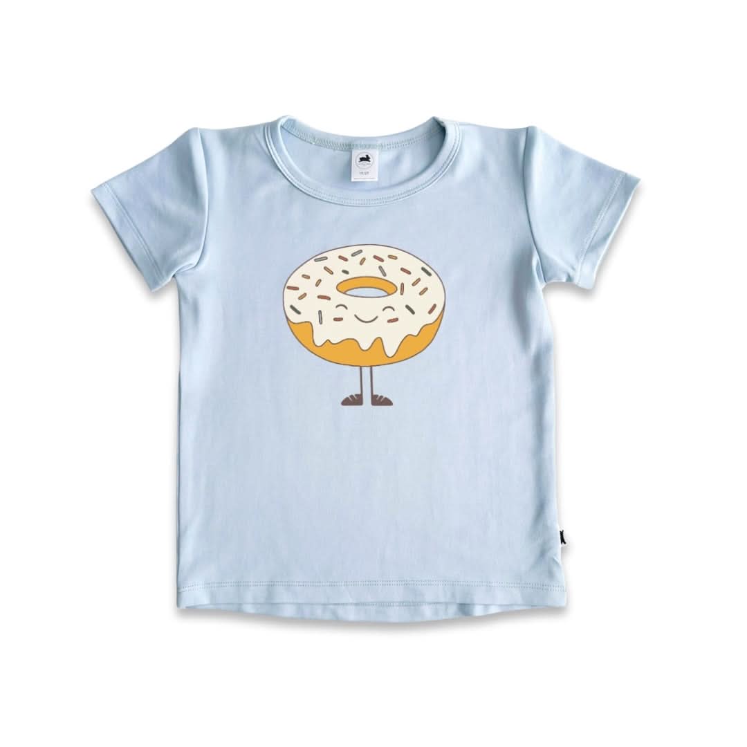 Baby/Kids Graphic Bamboo T-Shirt | Vanila Donut On Powder Blue