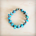 Genuine Regalite and Copper Stretch Beaded Bracelet 811z