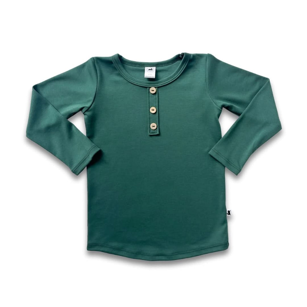 Baby/Kids' Bamboo Long Sleeve Henley | Black
