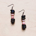 **Frosted Marble Jasper and Wood Earrings (220g)