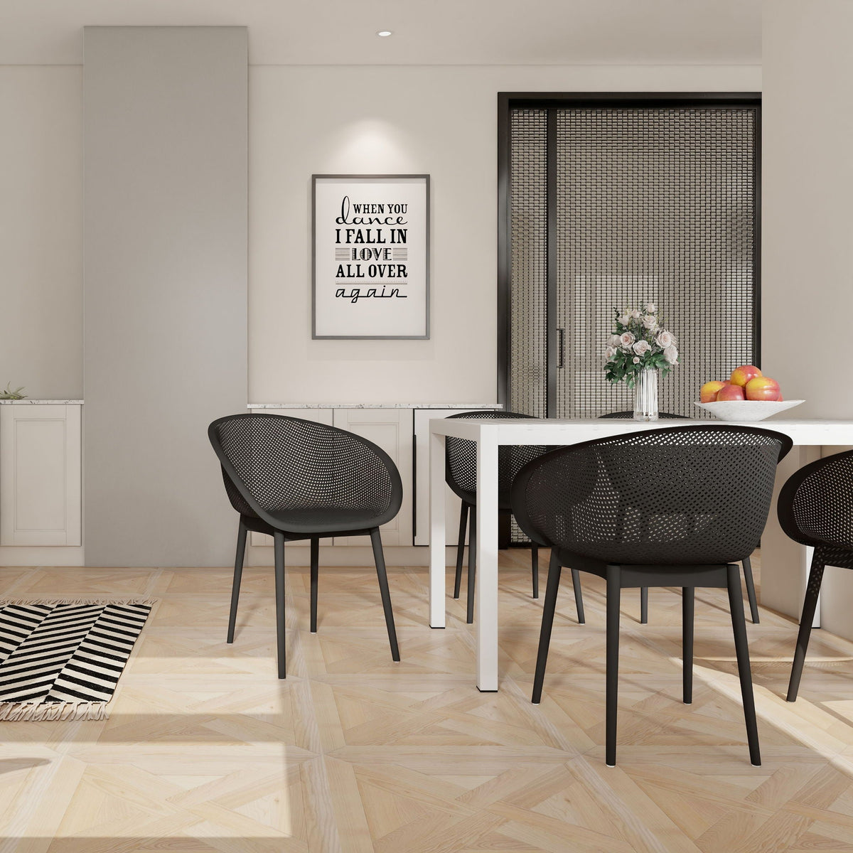 2 Piece Durable Single Chair With Hollow Out Design
