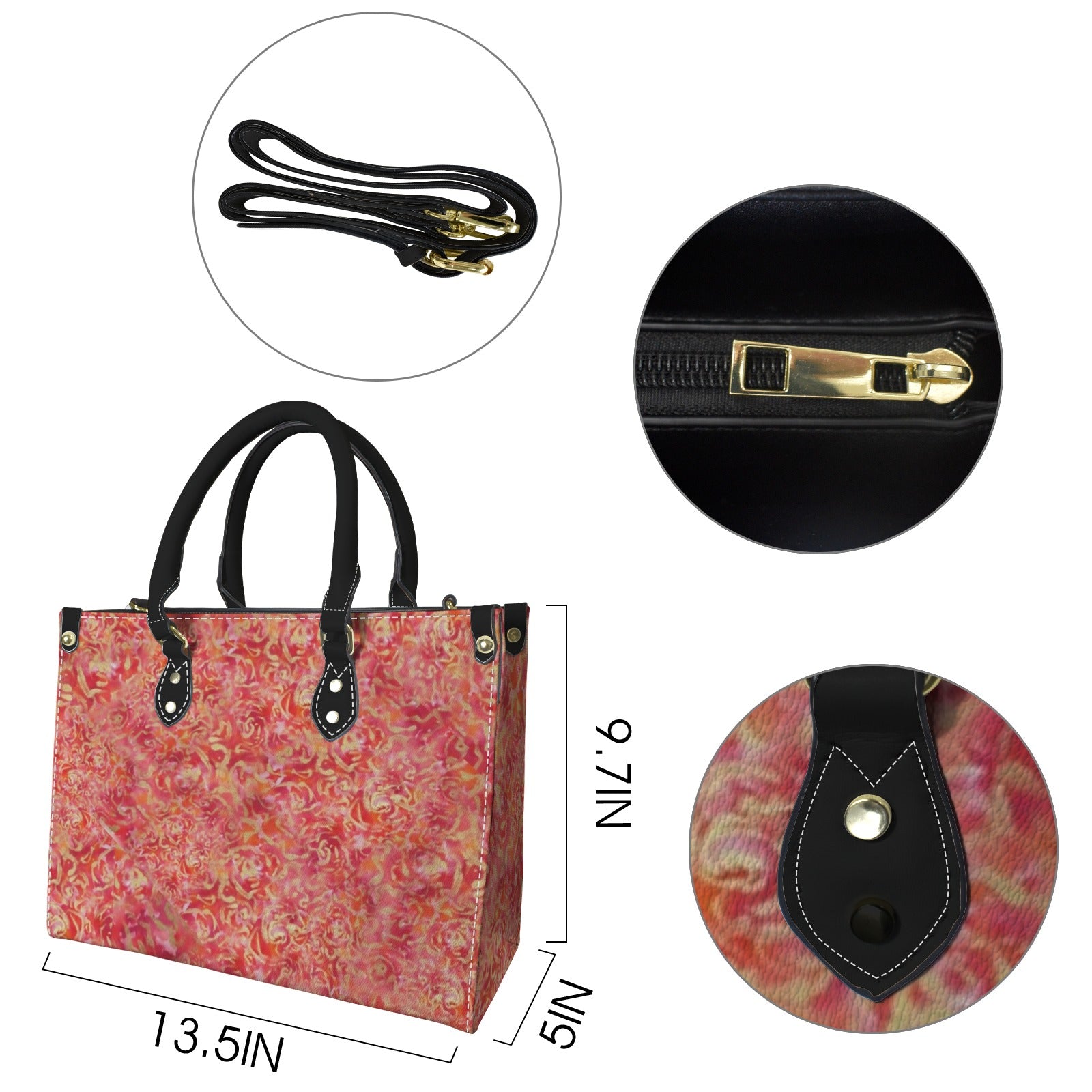 Red Roses Large Handbag Tote — Back Alley Exclusive