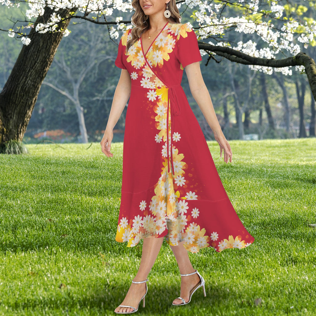 Hearts And Daisies - Design Exclusive to Back Alley - Dress with Ruffle Hem