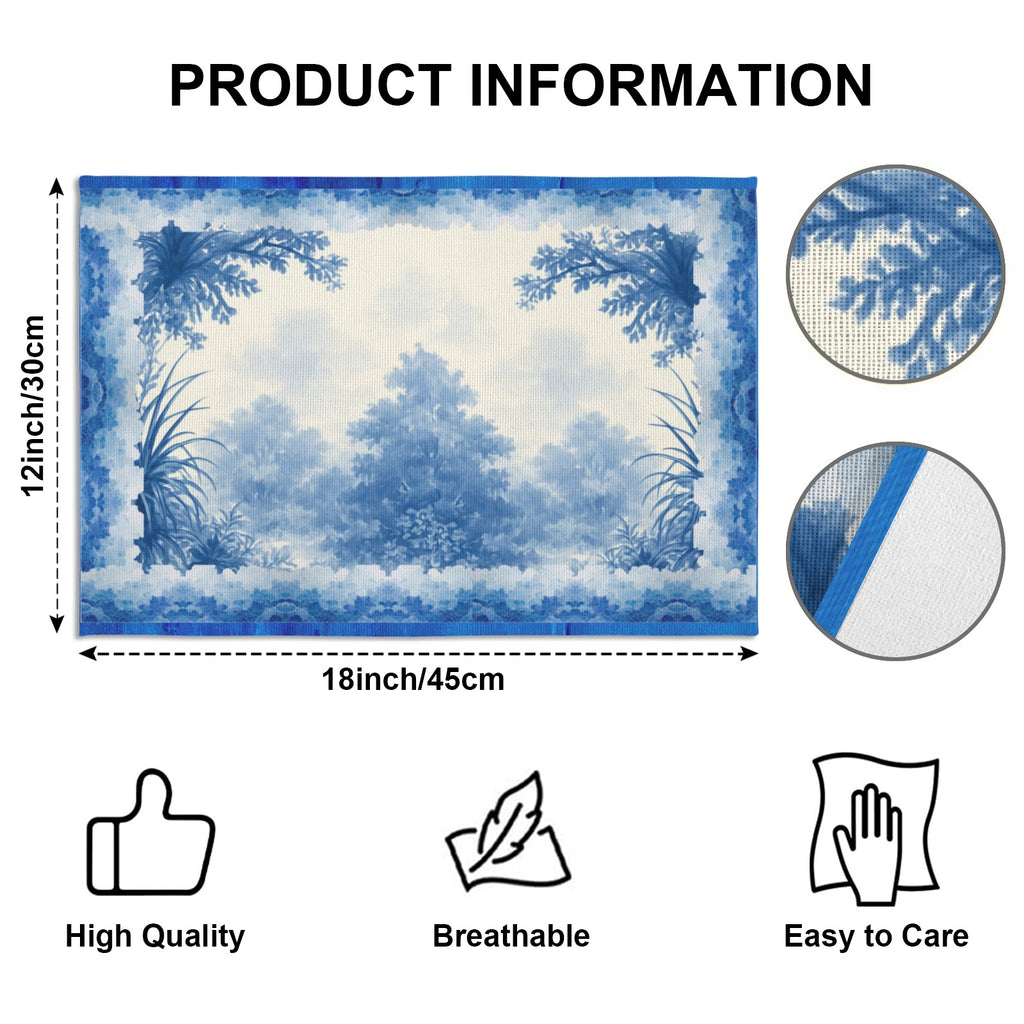 Flow Blue Meadow Placemats, Set of 12 — Back Alley Exclusive
