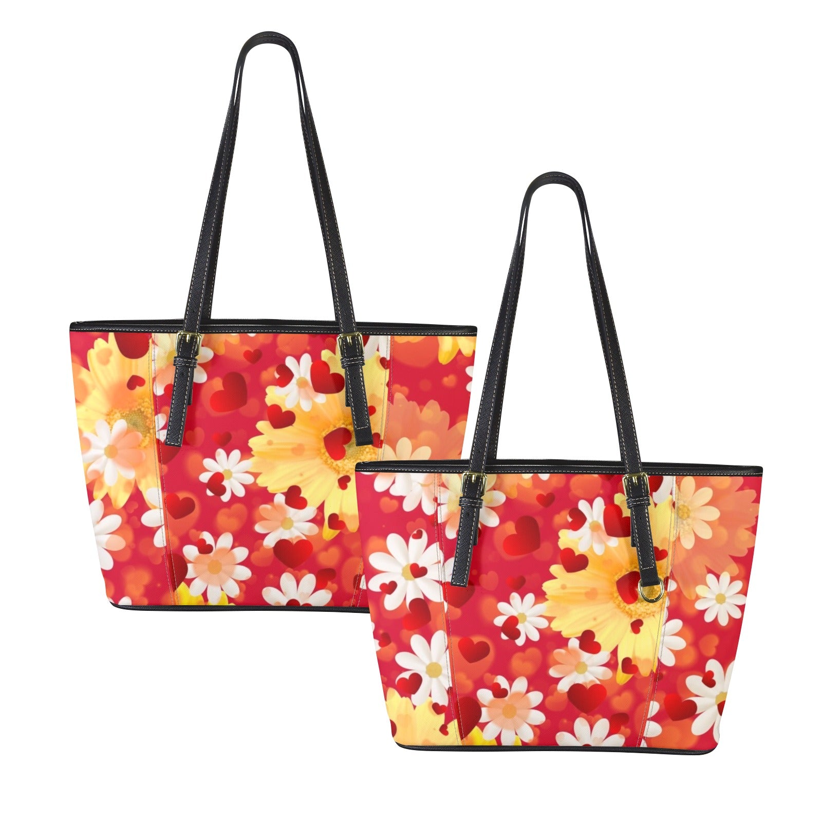 Hearts and Daisies Small Tote Bag - Design Exclusive to Back Alley