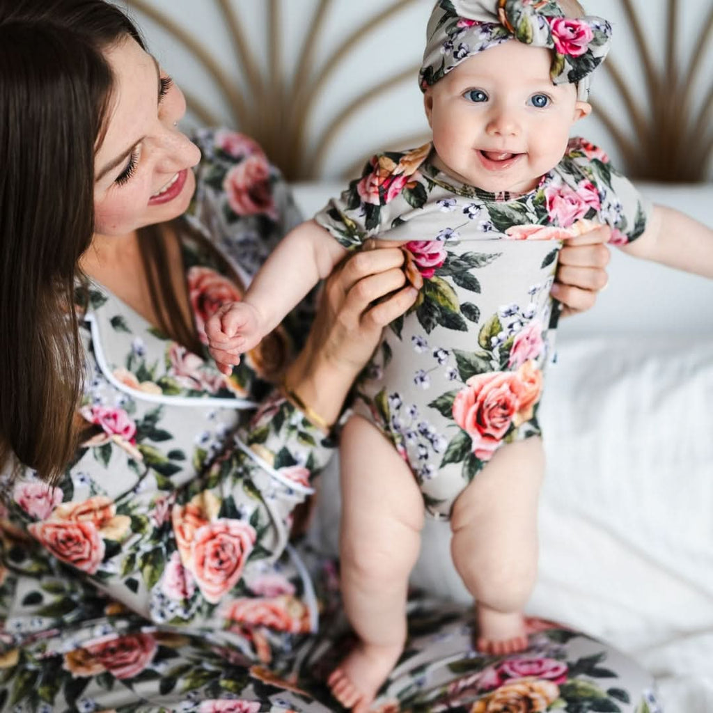 Baby Bamboo Bodysuit | Antique Floral