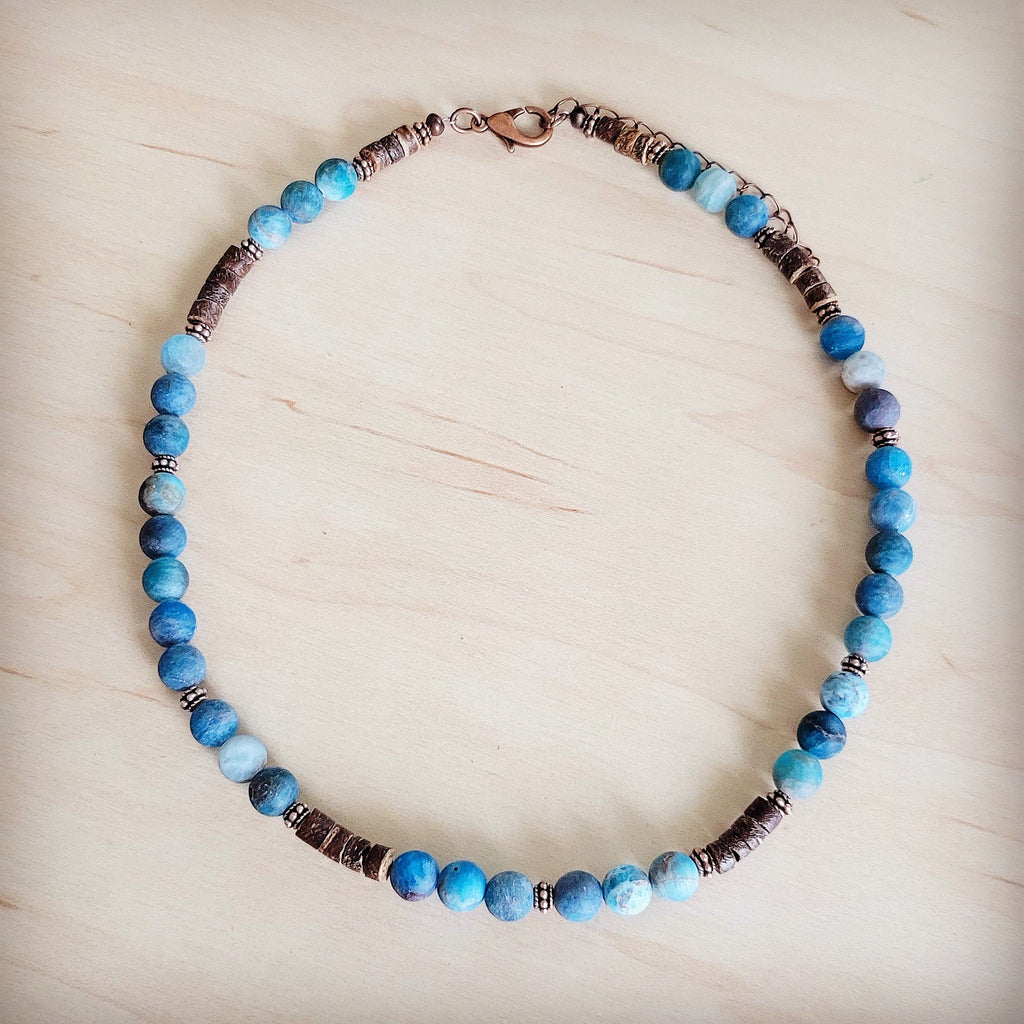 Genuine Frosted American Turquoise Boho Collar Necklace 263q