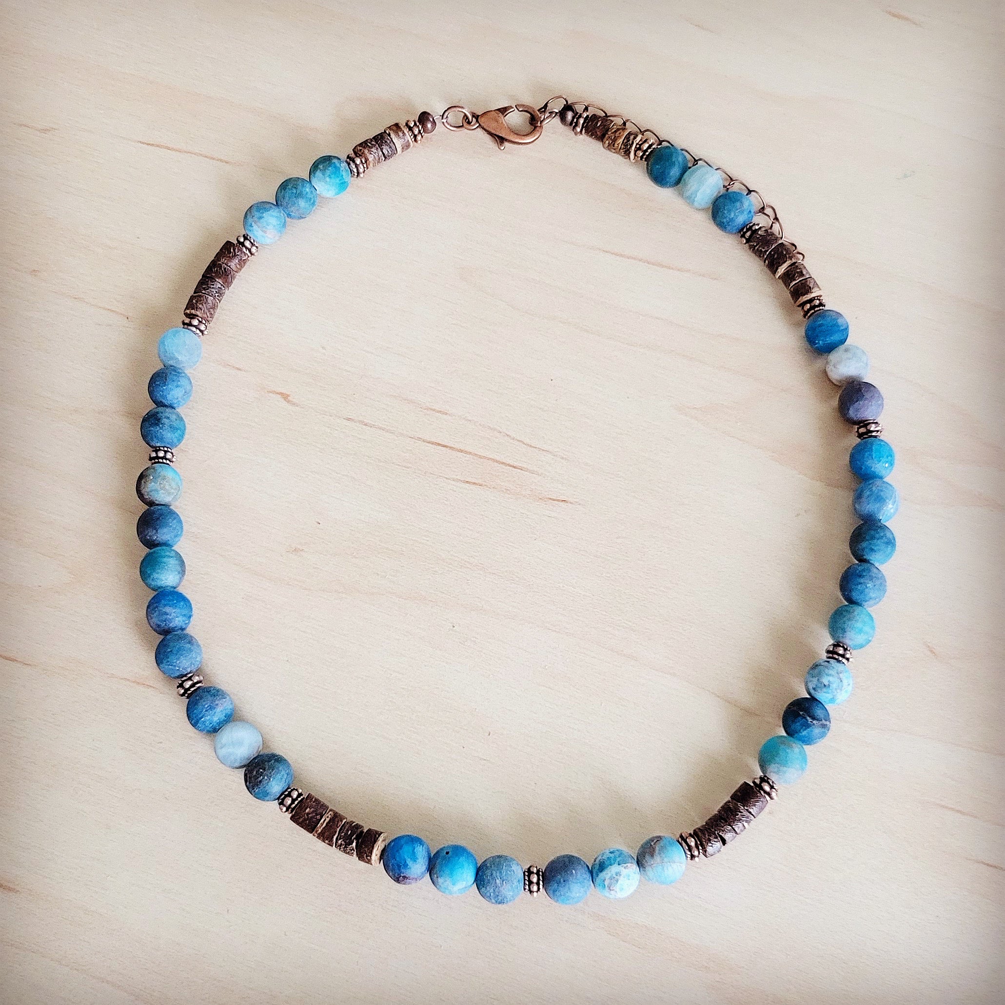 Genuine Frosted American Turquoise Boho Collar Necklace 263q