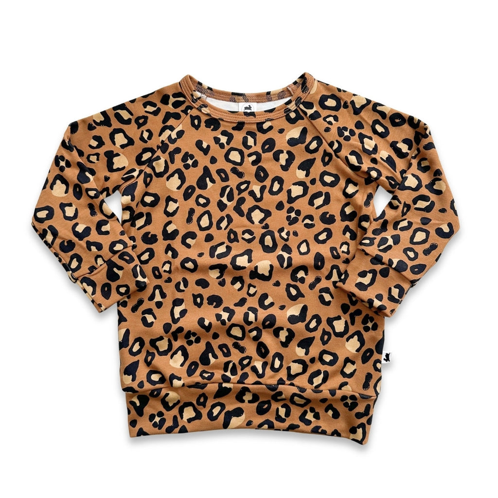 Baby/Kids' Bamboo All-Over Print Raglan Pullover | Bronze Leopard