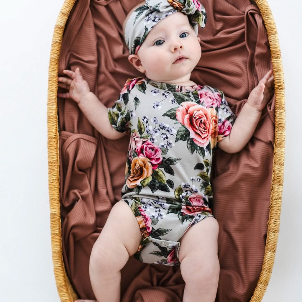 Baby Bamboo Bodysuit | Antique Floral