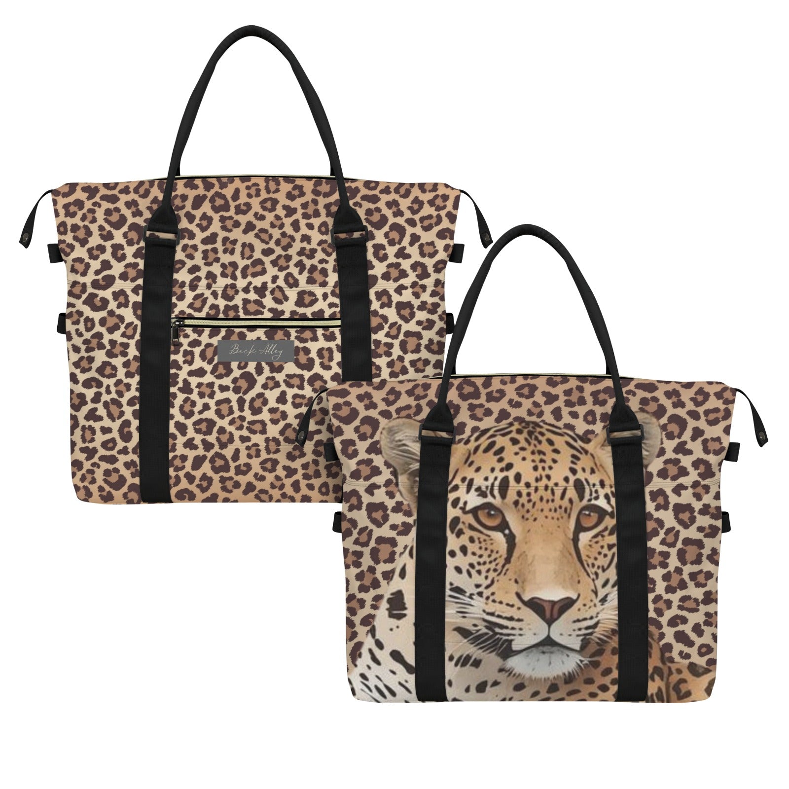 Leopard Lore - Large Travel Bag - with Trolley Sleeve - Back Alley Exclusive