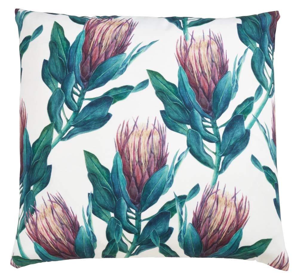 Fennco Styles Tropical Plant Leaves 18 Inch Square Decorative Throw Pillow – Nature Print Outdoor Cushion for Backyard Patio, Lawn & Garden