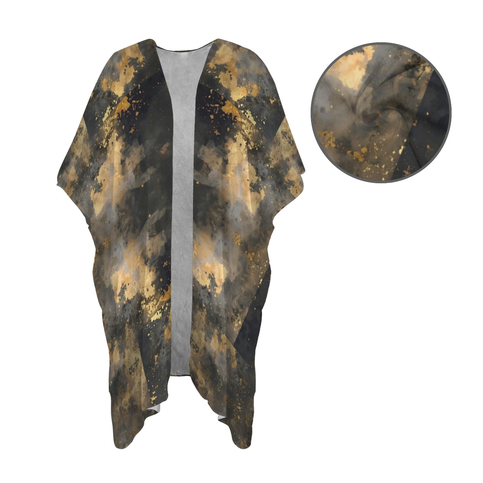 Cosmos Black and Gold Kimono — Back Alley Exclusive