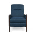 Drury Contemporary Fabric Upholstered Pushback Recliner with Birch Wood Legs - Blue or Beige