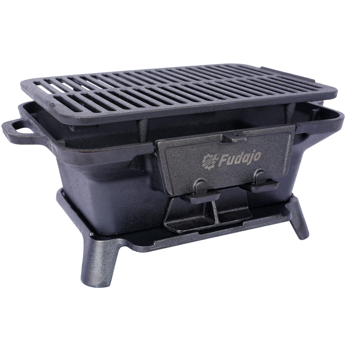 Oval Cast Iron Grill with Enamel Coating - Charcoal Tabletop Skillet