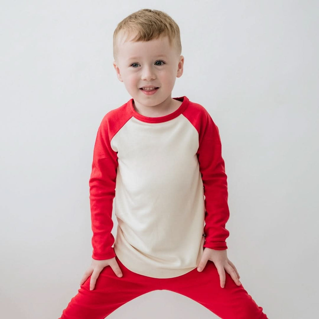 Baby/Kids Bamboo Baseball Shirt | Berry Cream