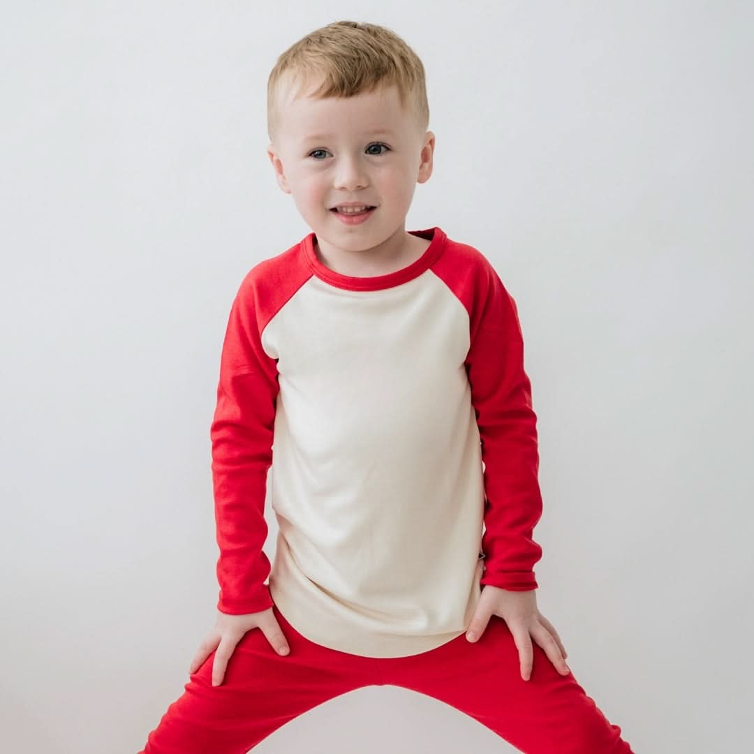 Baby/Kids Bamboo Baseball Shirt | Berry Cream