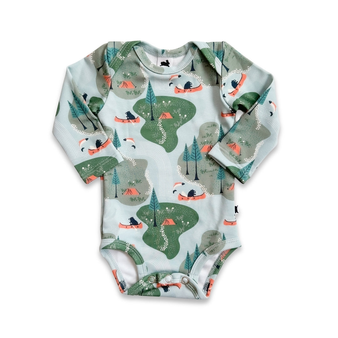 Baby Long-Sleeve Bamboo Bodysuit | Camping