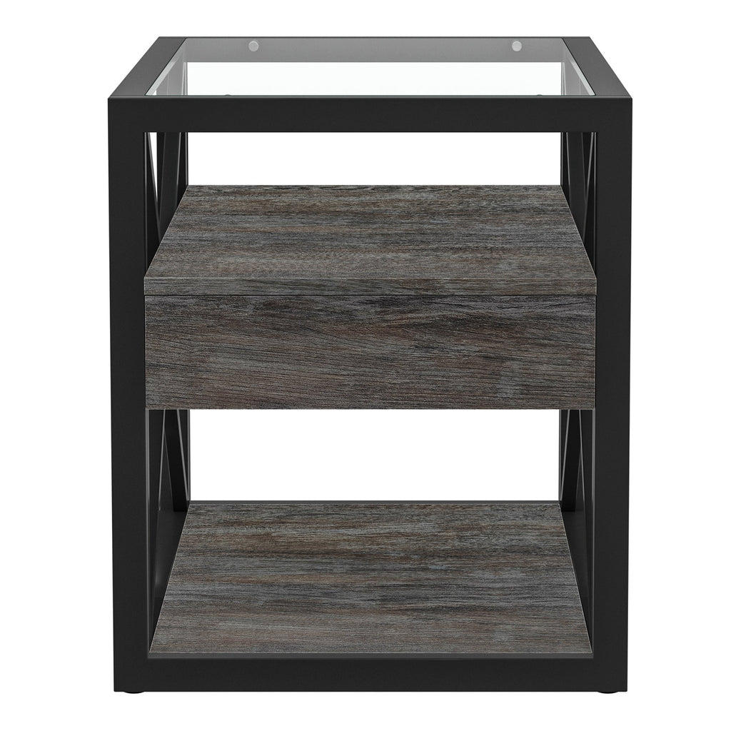 Modern End Tables with Drawer - Set of 2 Nightstands