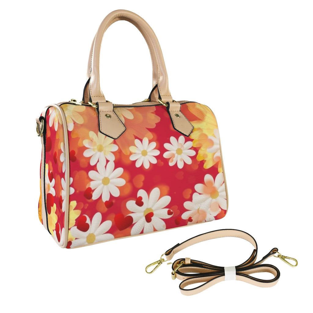 Hearts and Daisies - Barrell Handbag - Design Exclusive to Back Alley