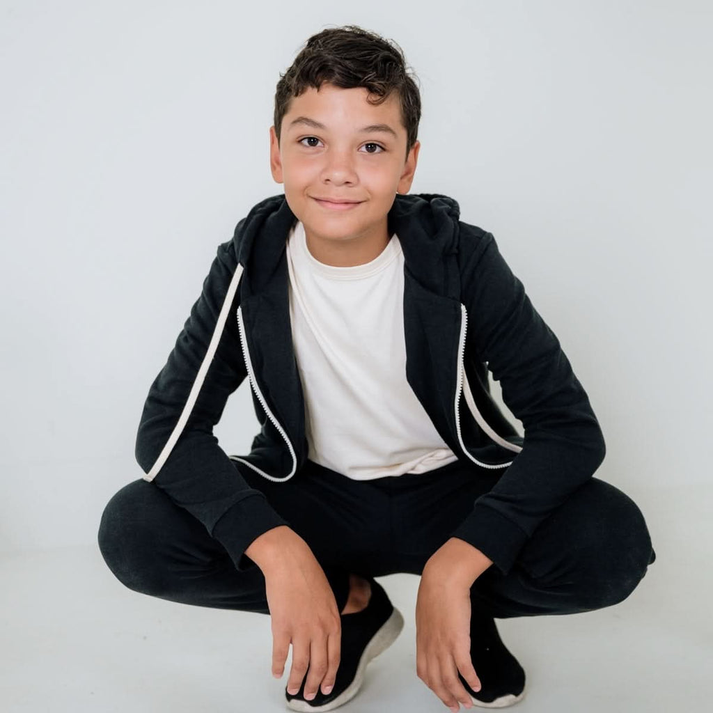 Youth Bamboo Fleece Zip-Up Hoodie | Terracotta