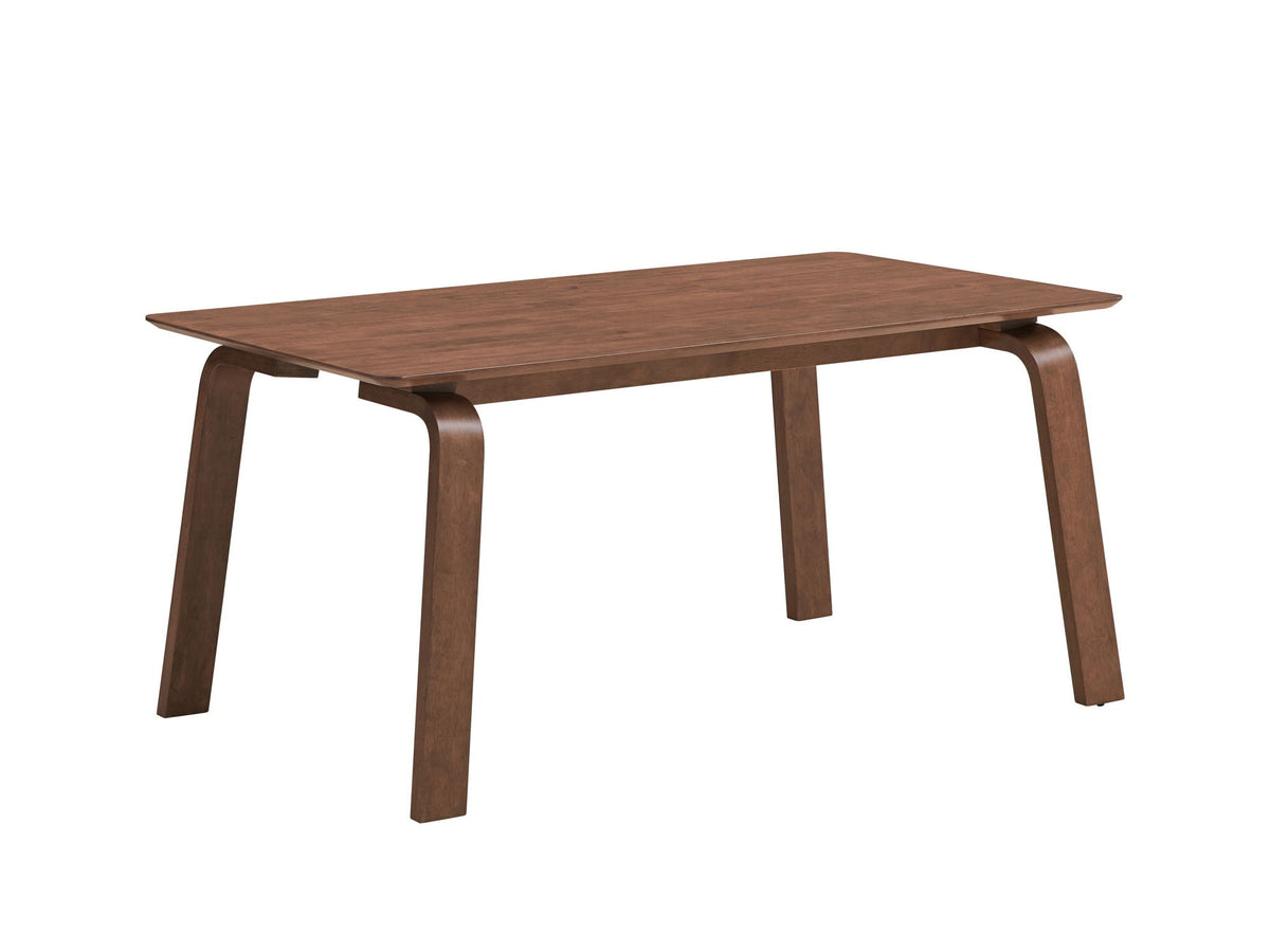 Ginny Walnut Dining Table with Modern Rectangular Design - Dark Brown