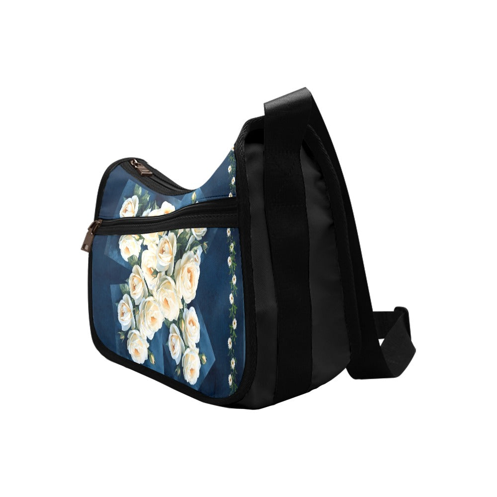 Floribunda and Indigo Shoulder Bag — Back Alley Exclusive
